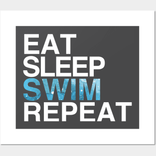 Eat Sleep Swim Repeat Swimmers Shirt Posters and Art